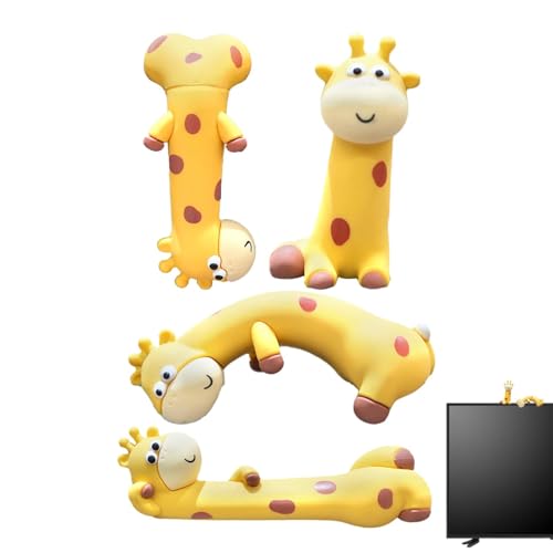 Yusheng Auto-Bildschirm-Figur, Auto-Bildschirm- - 4X Giraffen-Schreibtischspielzeug-Ornament | Kreative Selbstklebende Tierfiguren, Computermonitor- für Auto-Arbeitsplatz-Monitor-Schreibtisch-DEK von Yusheng
