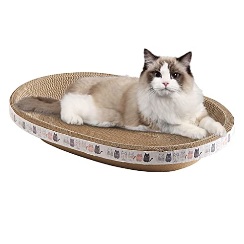 Katzen Kratzbrett Kratzmatte Für Katzen Ovale Katzenkratzbretter Kratzspielzeug Katzenkratzbaum Lounge Pappe Kratzcouch Kratzmöbel Verhindert Möbelschäden von Yusheng