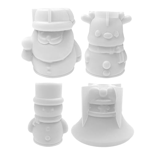 Weihnachtskerzenform 3D Weihnacht Kerzenform, DIY Silikonform Gießformen Silikon Kerzenform Gießen, Santa Claus Snowman Elk Bell, Kerzenform, Für Kerzenherstellung Formen DIY Handwerk Dekoration von Yusheng