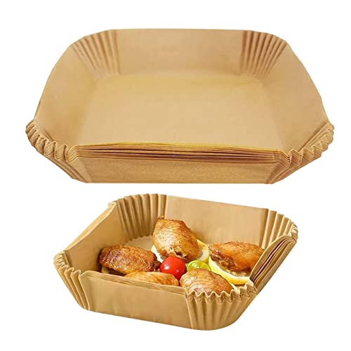 Yusheng Backpapier Airfryer 50 Stück Antihaft-Einweg-Air Fryer-Liner Air Fryer Pergamentpapier Geeignet Für Heißluftfritteuse Backen Braten Bratpfanne Luftfritteuse von YuSheng