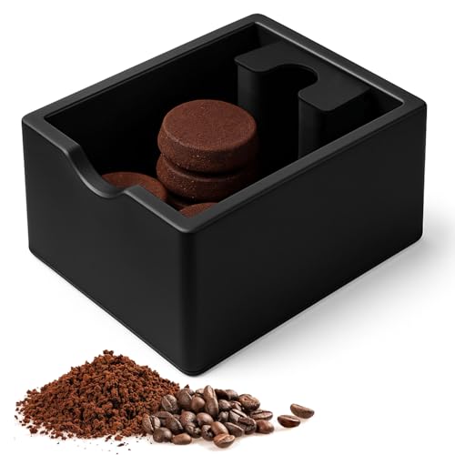 Abklopfbehälter für Siebträger, Kaffee Abschlagbox, Abschlagbehälter für Siebträgermaschinen, Knock Box Zum Espressomaschine Kaffeesatz Sammeln & Recyceln für Barista (Schwarz) von YushengTai