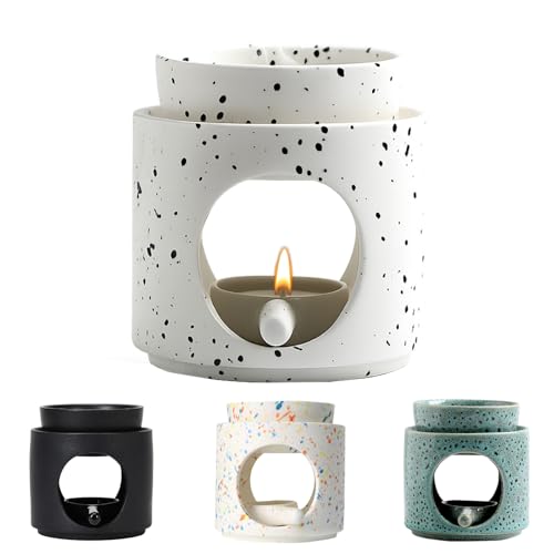 Duftlampe Teelicht, Duftlampe für Ätherische Öle, Candle Warmer Lamp, Keramik Aromalampe, Kerzenwärmer Lampe, Raumduft Diffuser, Stövchen für ätherische Öle, Duftöl und Duftwachs, Abnehmbare Schale von YushengTai