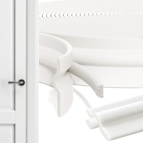 Fenster Dichtungsband Selbstklebend, Fensterdichtung Tür Dichtung, Wasserdicht Gummidichtung Fensterdichtung, Dichtungsband Fenster Isolierband Fenster Dichtungsstreifen (Weiß, 8M) von YushengTai
