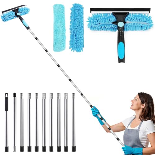 Fensterputzer mit Teleskopstange 4.5m, 2-in-1 Fensterreiniger Set, Teleskopstange Fenster Putzen, Fensterwischer mit Teleskopstiel,Fensterputzer Teleskop für Bad, Dusche, Glas, Spiegel, Auto Fensterputzer mit Teleskopstange 4.5m, 2-in-1 Fensterreiniger Set, Teleskopstange Fenster Putzen, Fensterwischer mit Teleskopstiel,Fensterputzer Teleskop für Bad, Dusche, Glas, Spiegel, Auto von YushengTai