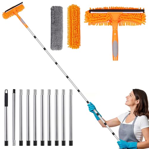 Fensterputzer mit Teleskopstange 4.5m, 2-in-1 Fensterreiniger Set, Teleskopstange Fenster Putzen, Fensterwischer mit Teleskopstiel,Fensterputzer Teleskop für Bad, Dusche, Glas, Spiegel, Auto Fensterputzer mit Teleskopstange 4.5m, 2-in-1 Fensterreiniger Set, Teleskopstange Fenster Putzen, Fensterwischer mit Teleskopstiel,Fensterputzer Teleskop für Bad, Dusche, Glas, Spiegel, Auto von YushengTai