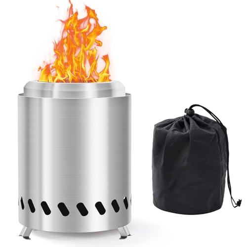 Feuerschale Outdoor, Feuerstelle Rauchfreie, Edelstahl Feuertonne, Tragbarer Hobo Kocher, Faltbarer Tischkamin, Campingkocher mit Tragetasche und Grill, Betrieben mit Pellets oder Holz Feuerschale Outdoor, Feuerstelle Rauchfreie, Edelstahl Feuertonne, Tragbarer Hobo Kocher, Faltbarer Tischkamin, Campingkocher mit Tragetasche und Grill, Betrieben mit Pellets oder Holz von YushengTai