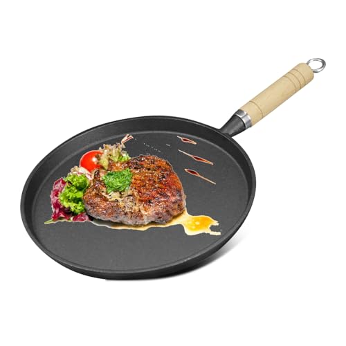 Gusseisenpfanne, Eisenpfanne Ohne Beschichtung, Gusseisenpfanne mit Holzgriff abnehmbar, Cast Iron Pan, Steakpfanne Gusseisen Bratpfanne, Bratpfanne für alle Herdarten inkl Induktion Gusseisenpfanne, Eisenpfanne Ohne Beschichtung, Gusseisenpfanne mit Holzgriff abnehmbar, Cast Iron Pan, Steakpfanne Gusseisen Bratpfanne, Bratpfanne für alle Herdarten inkl Induktion von YushengTai