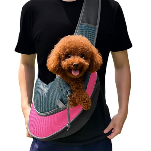 Hundetragetasche für Kleine Hunde bis 6kg, Verstellbare Haustier Tragetasche & Transporttasche mit Umhängegurt, Atmungsaktives Mesh - Für Welpen, Katzen & Kleintiere bei Outdoor, Reisen, Spaziergängen von YushengTai