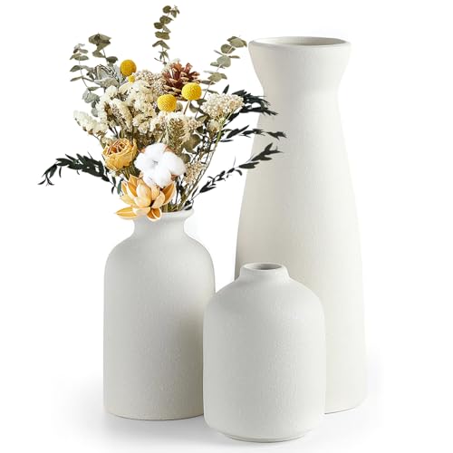 Keramik Vase Beige 3er-Set, Moderne Rustikale Bauernhaus Home Decor, Ekorative Vasen für Pampas Grass & Boho, Kreative Dekorative Vase Keramik Vase Beige 3er-Set, Moderne Rustikale Bauernhaus Home Decor, Ekorative Vasen für Pampas Grass & Boho, Kreative Dekorative Vase von YushengTai
