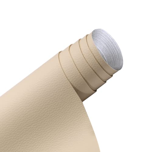 Kunstleder Selbstklebende Leder Reparatur Set, Lederflicken Selbstklebende Leder Reparatur Patch 40 x 150cm, für Sofas Autositze Bürostuhl Kopfteil Handtaschen Jacken, Beige von YushengTai
