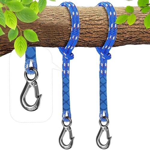 Schaukel Baumbefestigung Seil, 150CM Hängematte Befestigung mit schaukelhaken (100KG) Aufhängung Schnur für Outdoor-Baum Swing und Hängematte, 1100KG, 10mm Durchmesser, 2 Stück von YushengTai