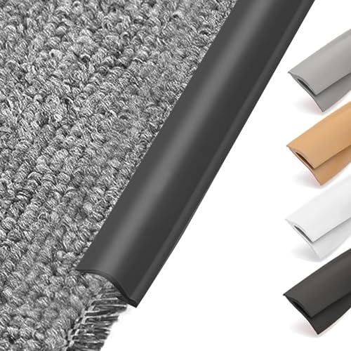 Selbstklebende Teppich Randleiste, PVC Übergangsstreifen für Boden, Randversiegelungsleiste für Teppich und Holzboden, Fußmatten Randleiste, Schwarz(3m) von YushengTai