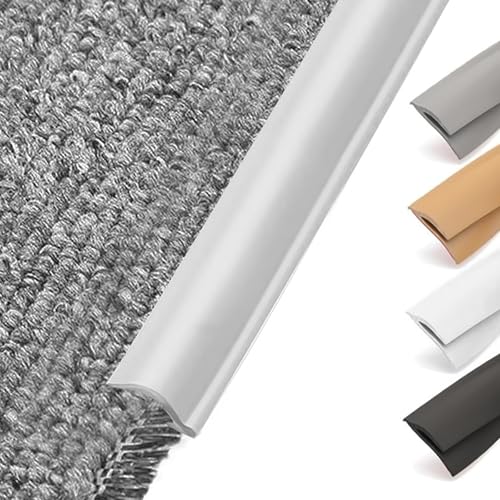 Selbstklebende Teppich Randleiste, PVC Übergangsstreifen für Boden, Randversiegelungsleiste für Teppich und Holzboden, Fußmatten Randleiste, Weiß(10m) von YushengTai