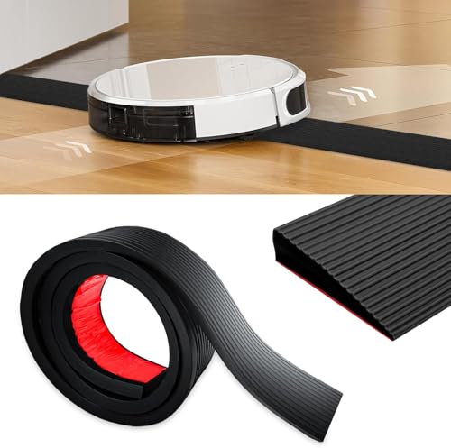 Silikon Türschwellenrampe, 200 x 8 x 2.5 cm Auffahrrampe, Übergangsprofil Selbstklebend, Schwellenrampe, Rollstuhlrampe für Kinderwagen, Rollator oder e Scooter (Schwarz, 2.5cm Höhe) von YushengTai