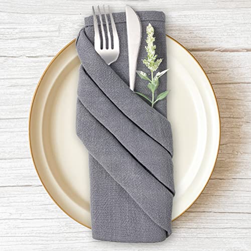 Stoffservietten, 12er Pack Hochwertige Grau Servietten 40x40 cm, Tischdekoration Servietten Hochzeit Geburtstag, Leinenservietten Wiederverwendbare Feiern Abendessen Cafe Restaurant von YushengTai