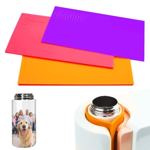 YushengTai 3 Stück Silikon Wraps Sublimation für Sublimationstassen Rohlinge, Sublimations-Silikonbecherhülsen für Tassenveredelung, Sublimation Silikonmanschette für Cricut-Becherpresse (Bunt) von YushengTai