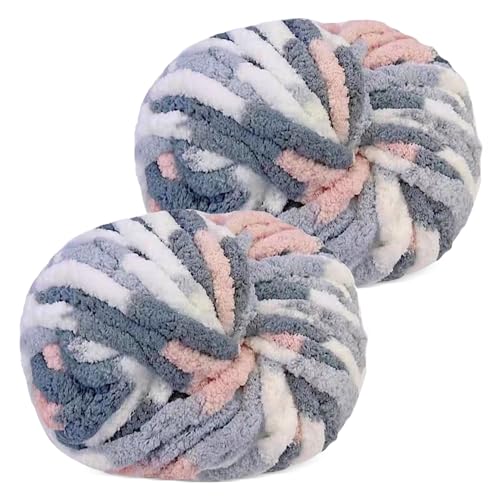 YushengTai Dicke Wolle, 2 Stück 500g Katzen Chunky Wolle, Dicke Wolle zum Häkeln Kann zum Stricken von Kissen, Decken, Schals und Mützen Sowie Haustierbetten Verwendet Werden von YushengTai