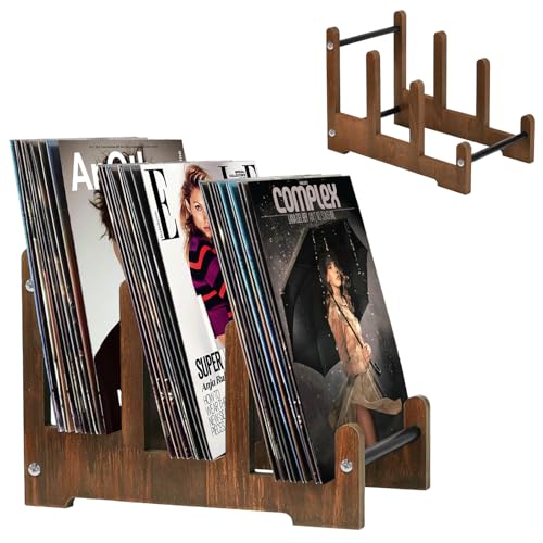 YushengTai Schallplatten Aufbewahrung, Achallplattenständer 37x27x24cm, Vinyl Halter für Magazin, Bücher, Aufzeichnungen YushengTai Schallplatten Aufbewahrung, Achallplattenständer 37x27x24cm, Vinyl Halter für Magazin, Bücher, Aufzeichnungen von YushengTai