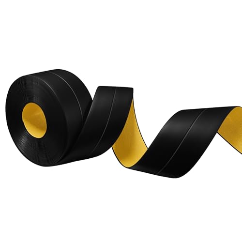 YushengTai Schwarz Weichsockelleiste Selbstklebend,12M PVC Sockelleiste Selbstklebend 18 x 18 mm, Weichsockelleiste Flexibel für Küche und Bad Geeignet von YushengTai