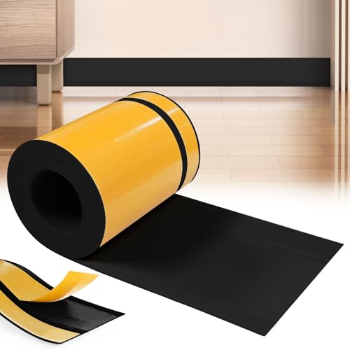 YushengTai Schwarz Weichsockelleiste selbstklebend, 80mm x 20mm x 3 m PVC Sockelleiste Selbstklebend, Weich Sockelleiste Abschlussleiste, Flexible skirting Board Trim für Küche und Badezimmer(Schwarz) von YushengTai