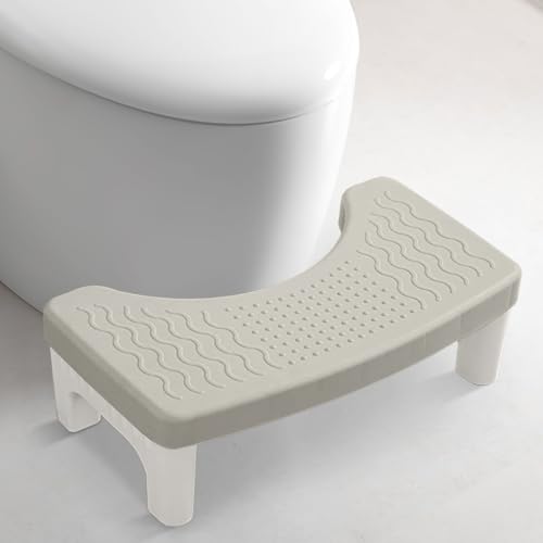 YushengTai Toilettenhocker, Toilettenhocker Erwachsene, Rutschfester Kackhocker, Klohocker für Badezimmerkomfort, Verbesserte Körperhaltung und Einfache(grau) von YushengTai