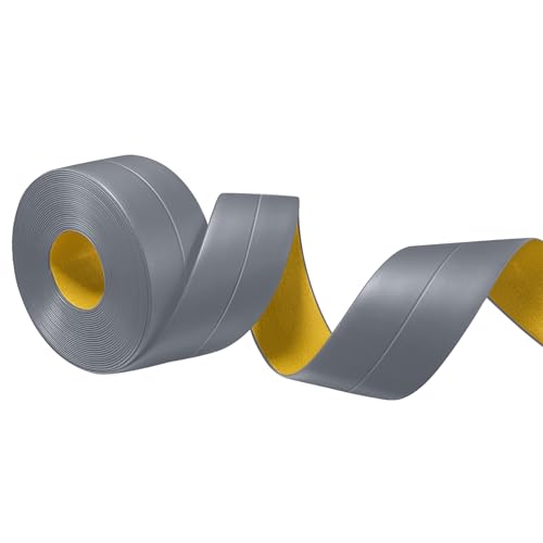 YushengTai Dunkelgrau Weichsockelleiste Selbstklebend,6M PVC Sockelleiste Selbstklebend 18 x 18 mm, Weichsockelleiste Flexibel für Küche und Bad Geeignet von YushengTai