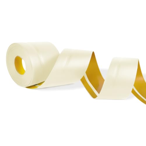 YushengTai Weichsockelleiste Selbstklebend,Cremiges Gelb 18M PVC Sockelleiste Selbstklebend 50 x 20 mm, Weichsockelleiste Flexibel für Küche und Bad Geeignet von YushengTai