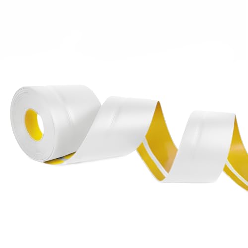 YushengTai Weichsockelleiste Selbstklebend,Weiß 18M PVC Sockelleiste Selbstklebend 50 x 20 mm, Weichsockelleiste Flexibel für Küche und Bad Geeignet von YushengTai