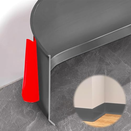 YushengTai Weichsockelleiste selbstklebend, 10cm x 3 m PVC Sockelleiste Selbstklebend, Weich Sockelleiste Abschlussleiste, Flexible skirting Board Trim für Küche und Badezimmer (Grau) von YushengTai
