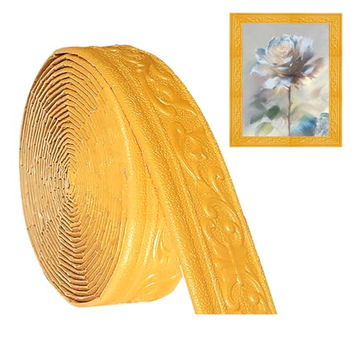 YushengTai Zierleisten Selbstklebend Gold, Bordüre Selbstklebend 10m x 8cm x 4mm, Stuckleisten Wand Tapetenbordüre, Anti-Kollisions Fliesen Bordüre Wasserdicht Wandbordüre für Linien, Decken, Ecken YushengTai Zierleisten Selbstklebend Gold, Bordüre Selbstklebend 10m x 8cm x 4mm, Stuckleisten Wand Tapetenbordüre, Anti-Kollisions Fliesen Bordüre Wasserdicht Wandbordüre für Linien, Decken, Ecken von YushengTai