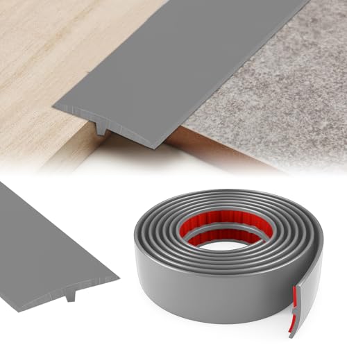 YushengTai übergangsprofil, T Profil übergangsprofil Selbstklebend, Türschwellen Leiste übergangsleiste Wird für Gelenke Zwischen Zwei Etagen Verwendet (Grau, 5cm×1m) von YushengTai