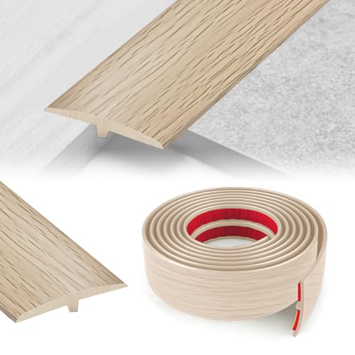 YushengTai übergangsprofil, T Profil übergangsprofil Selbstklebend 5cm×3m, Türschwellen Leiste übergangsleiste Wird für Gelenke Zwischen Zwei Etagen Verwendet (Ahorn, 5cm×3m) von YushengTai