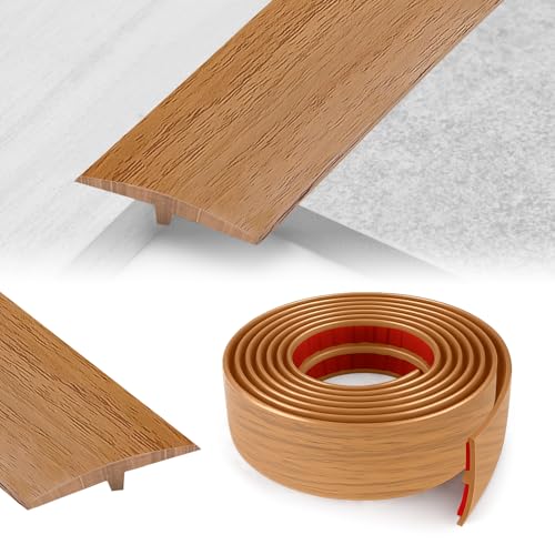 YushengTai übergangsprofil, T Profil übergangsprofil Selbstklebend 5cm×3m, Türschwellen Leiste übergangsleiste Wird für Gelenke Zwischen Zwei Etagen Verwendet (Gelbe Eiche, 5cm×3m) von YushengTai