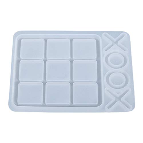 Yushu Kristall-Epoxidharz-Form, O/X-Silikonform, Tic-Tac-Toe-Cabochon, lustiges Spiel, Tic Tac Toe-Spielform, DIY-Silikonharzform, für DIY-Familienparty-Spiele von Yushu