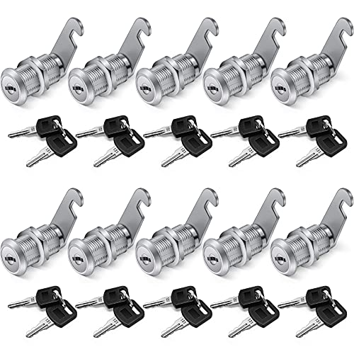 【Upgrade】Schrank-Nockenschloss-Set, 10 Stück, gleichschließend, 30 mm Hebelschlösser, sichern Sie Ihren Aktenschrank und Schublade, Werkzeugkasten, Schublade und mehr. 【Finish Zinklegierung】 (10) von Yusoi