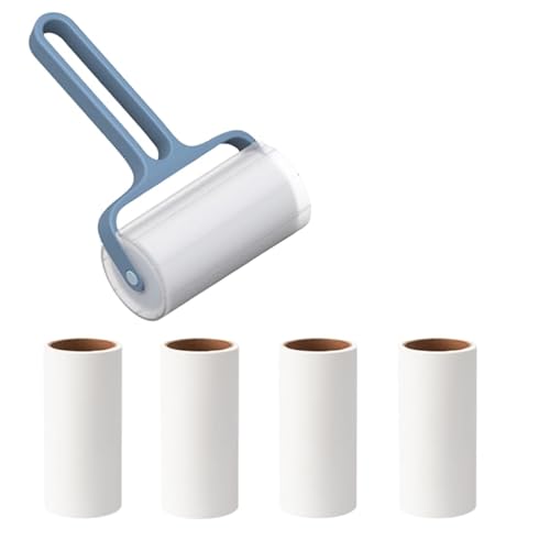 Fusselrolle, 4 Ersatzblätter à 300 Blatt, super klebrig zum Entfernen von Tierhaaren, geeignet für Kleidung, Teppich, Autositze, Staub (blau) von Yutry&lyin
