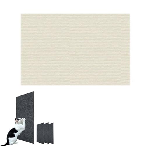 Cat Scratching Mat, Selbstklebend Kratzmatte Katze, 2024 New DIY Climbing Cat Scratcher, DIY Trimmbarer Teppich Matte Pad Katzenkratzbretter, Kratzschutz Katzenkratzmatte (Beige,60x100cm) von YuuFcy