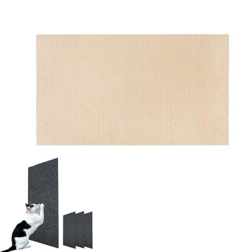 Cat Scratching Mat, Selbstklebend Kratzmatte Katze, 2024 New DIY Climbing Cat Scratcher, DIY Trimmbarer Teppich Matte Pad Katzenkratzbretter, Kratzschutz Katzenkratzmatte (Khaki,40x100cm) von YuuFcy