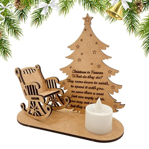 Kerzenhalter Weihnachten Deko, Weihnachts Gedenk Ornament, Weihnachtskerzenhalter, Personalisiert Schaukelstuhl Weihnachtsbaum Teelichthalter, Geschenke Merry Christmas In Heaven Teelichthalter (A) von YuuFcy