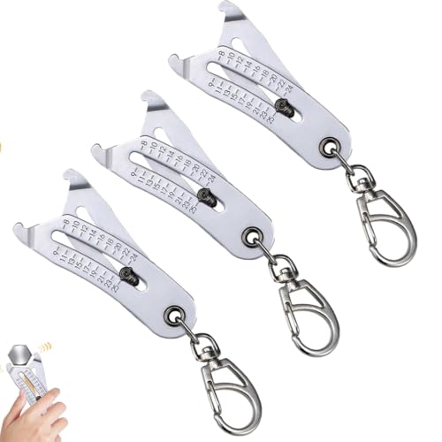 Portable Precise Thread Size Checker Keychain, Multi-Functional Thread Gauge Tool, Nut and Bolt Thread Checker Bolt Size Finder Keychain, Nut and Bolt Thread Checker Bolt Size Finder Keychain (3PCS) von YuuFcy