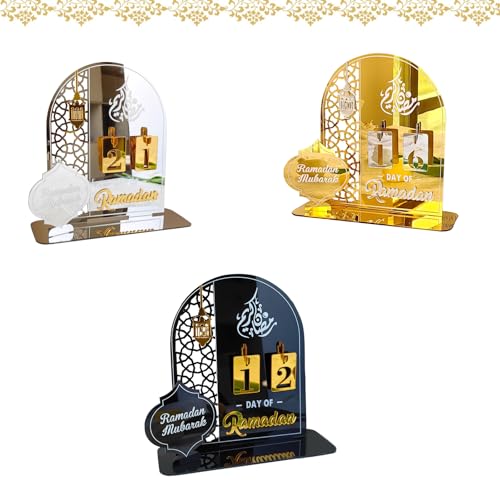 Ramadan Kalender aus Acrylic, Ramadan Deko, 30 Tage Countdown Ramadan Kalender Kinder, DIY Ramadan Countdown-kalender Ornament Gebet Ramadan Mubarak Deko Wohnzimmer Ramadan Geschenke (A+B+C) von YuuFcy