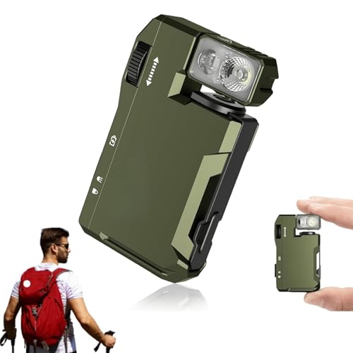 YuuFcy G5 EDC Flashlight 400 Lumens, G5 Rechargeable EDC Flashlight, G5 EDC Flache Taschenlampe mit 3 Modi, IP68 Waterproof Magnetische Hochlumen Lampe für Den AußEnbereich, NotfäLle (Grün) von YuuFcy