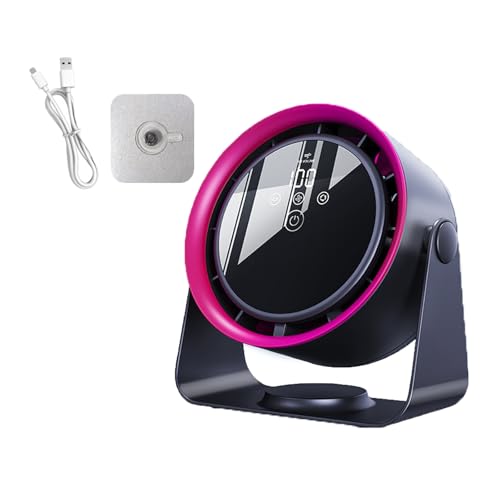 YuuFcy Outfany Cooling Ace, Outfany Cooling Ace Libiyi Cooling Ace Klimagerät mit 3600 mAh wiederaufladbarer Akku, Touch Digital Display Charging Air Circulation Fan Desktop Wall Mounted (Rose Rot) von YuuFcy