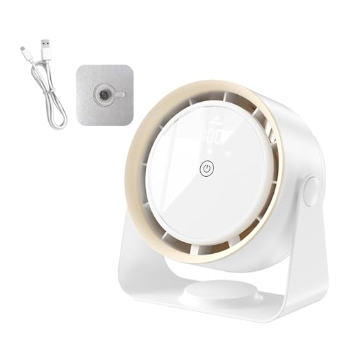 YuuFcy Outfany Cooling Ace, Outfany Cooling Ace Libiyi Cooling Ace Klimagerät mit 3600 mAh wiederaufladbarer Akku, Touch Digital Display Charging Air Circulation Fan Desktop Wall Mounted (Weiß) von YuuFcy