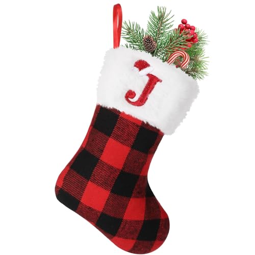 YuuFcy Weihnachtsstrumpf Personalisiert Nikolausstrumpf 22 cm Christmas Stockings Weihnachtsbaum Kamin hängende Ornamente Geschenkhalter Weihnachtsdekorationen für Weihnachtsbaum und Heim (J) von YuuFcy