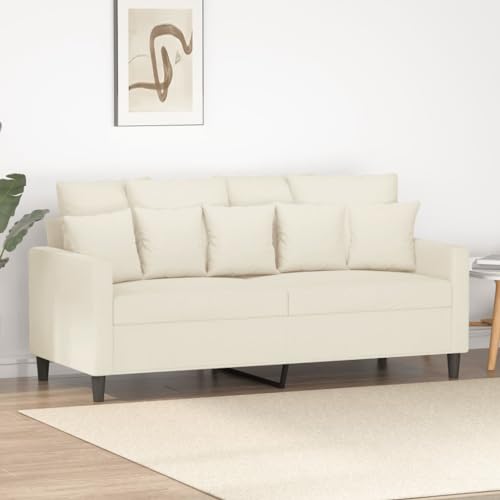 2-Sitzer-Sofa Creme 140 cm, Samt, Metallgestell, Bequeme Polsterung für Wohnzimmer und Schlafzimmer, Robustes Loungemöbel von YuuSsea