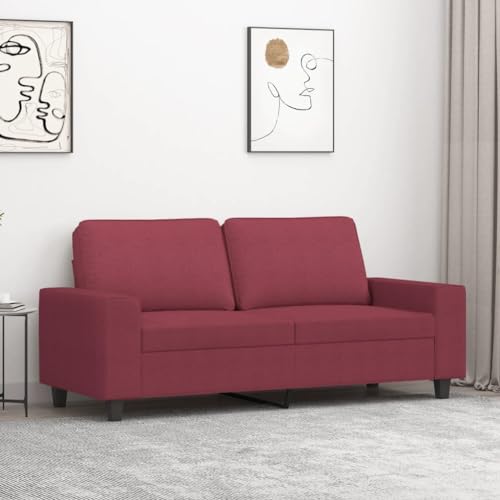 2-Sitzer-Sofa Weinrot 140 cm Stoff, Metallgestell, Robustes Wohnzimmer Couch für Komfort und Entspannung von YuuSsea