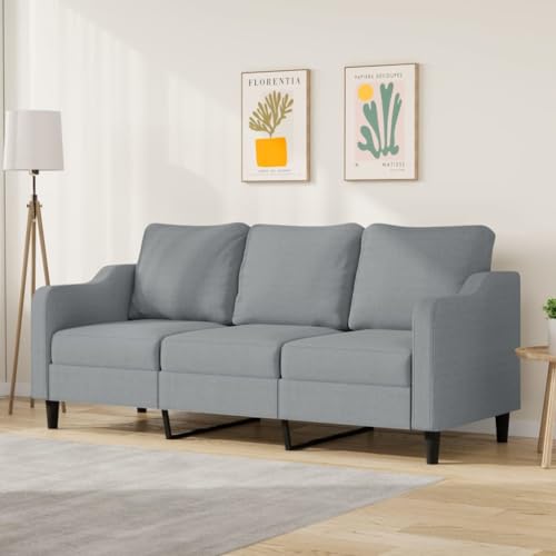 3-Sitzer-Sofa, Hellgrau, 180 cm Sitzbreite, Stoffbezug, Robustes Metallgestell, Bequemes Polstersofa für Wohnzimmer, Langlebig von YuuSsea