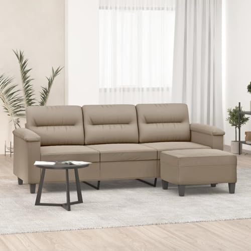 3-Sitzer-Sofa, Taupe, 180 cm, aus Mikrofasergewebe, inklusive Hocker, Robustes Metallgestell, für Wohnzimmer 3-Sitzer-Sofa, Taupe, 180 cm, aus Mikrofasergewebe, inklusive Hocker, Robustes Metallgestell, für Wohnzimmer von YuuSsea