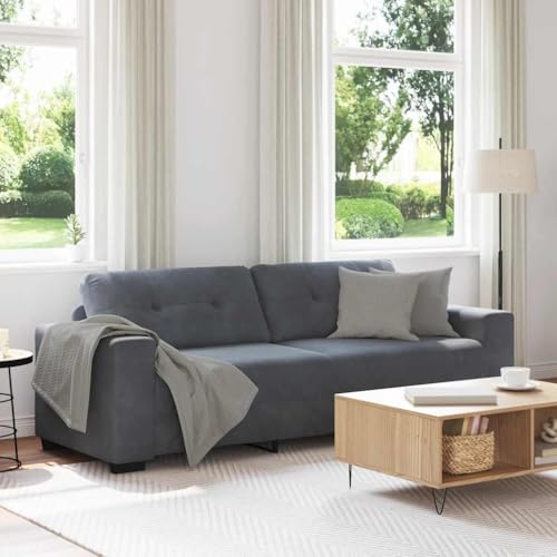 3-Sitzer-Sofa Dunkelgrau 180 cm Samt, Gemütliche Couch für Wohnzimmer, Schlafzimmer, Robustes Design 3-Sitzer-Sofa Dunkelgrau 180 cm Samt, Gemütliche Couch für Wohnzimmer, Schlafzimmer, Robustes Design von YuuSsea